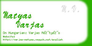 matyas varjas business card